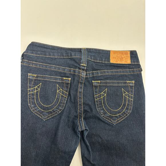 True Religion Jeans Women 29 Dark Wash Bootcut Low Mid Rise blokette y2k western - Picture 3 of 11